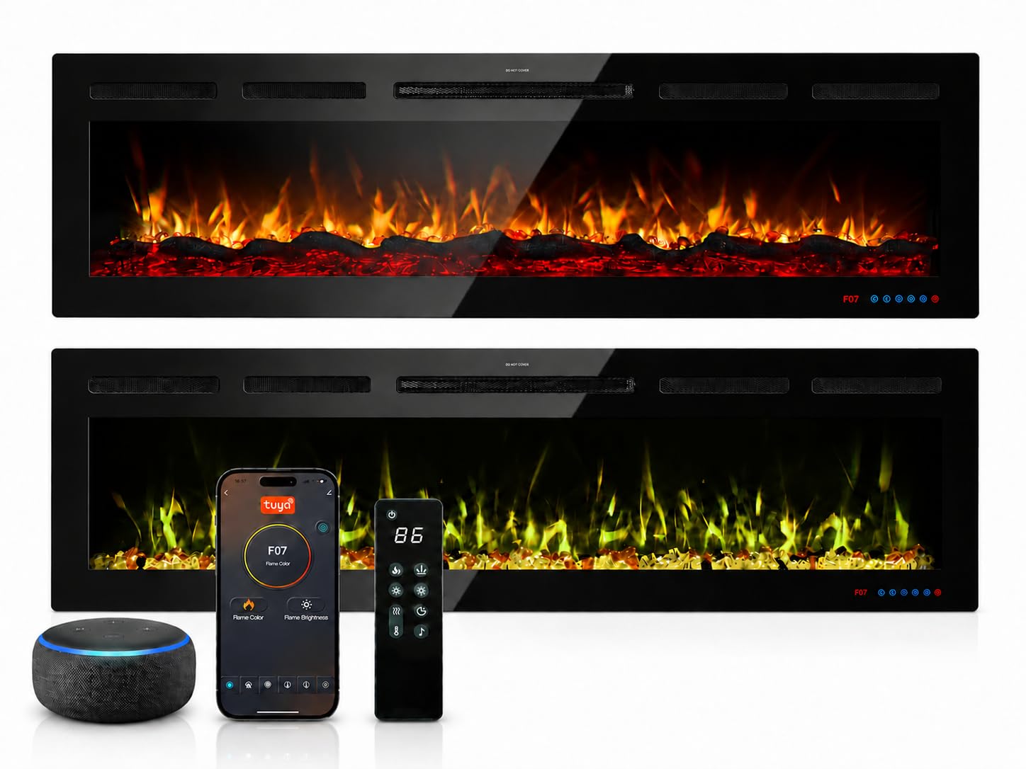 Mystflame 60 Inch Electric Fireplace