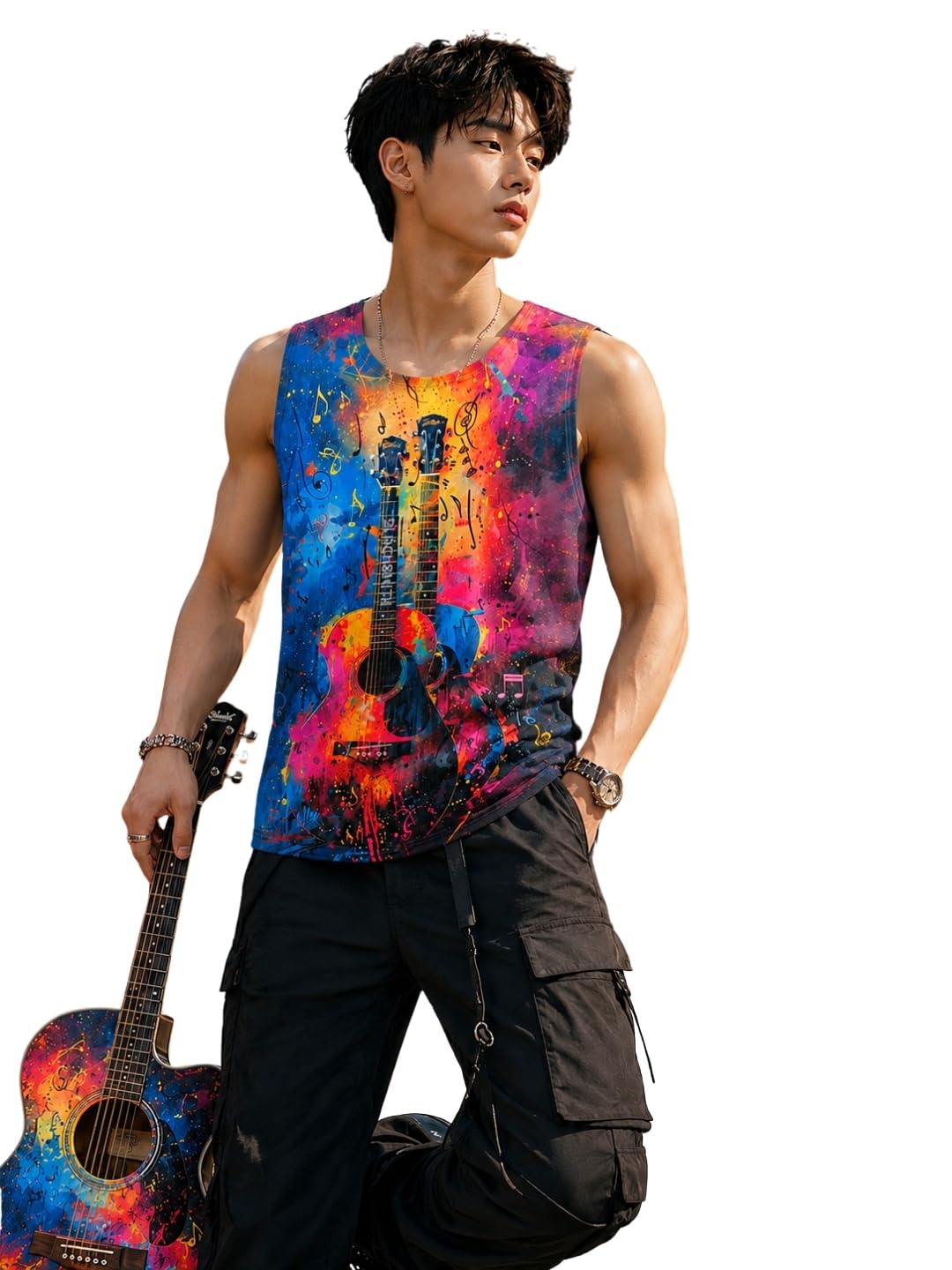 blacksmith Guitar Groove Printed Sleeeveless Sando Tank top Gym & Street wear for Men-picture-16