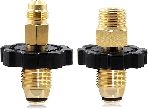 Miniatura 6 de MENSI Adaptador de tanque de gas propano POL de nariz suave, válvula de enchufe de flujo completo para tanque de 50 libras con destello macho de 38