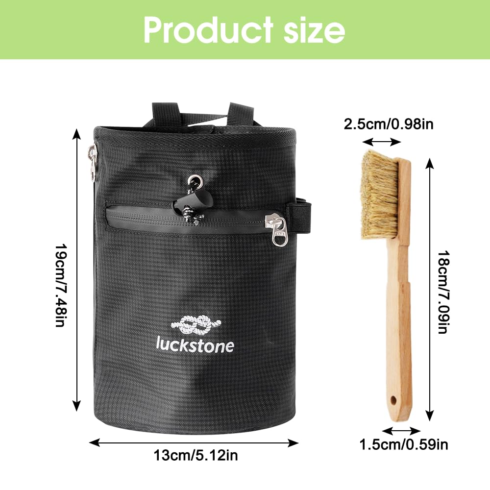 Bolsa de magnesio para escalada con cepillo y cinturón ajustable