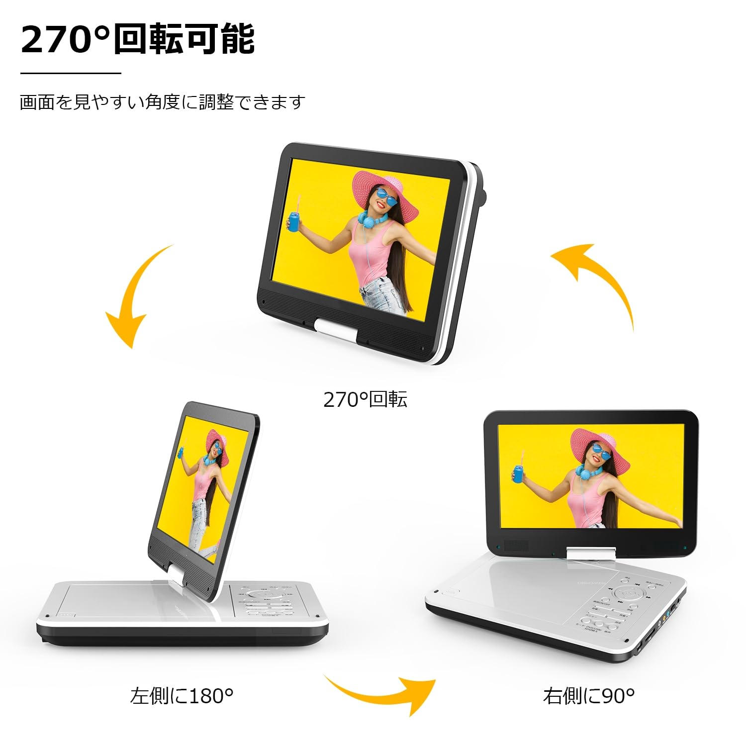 Amazon.co.jp: 【新機種】ASUTAS ポータブルDVDプレーヤー 12.5型 車載