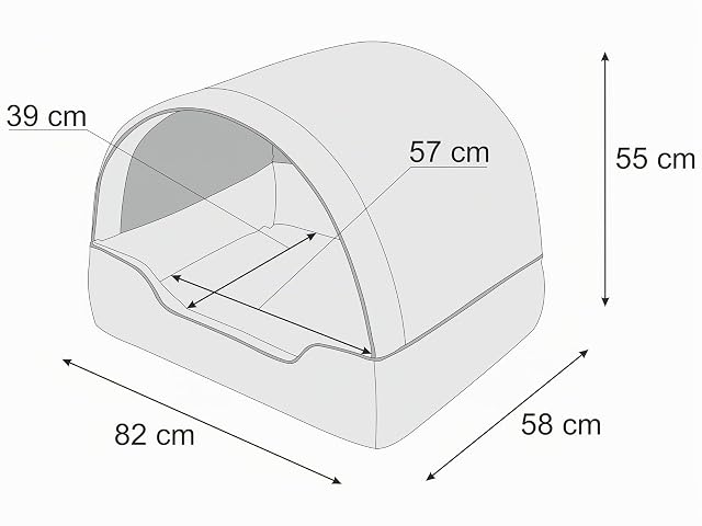 Foto 6 de 6 de Cama y tumbona XL negra para perro, 82 x 58 cm, casa de tela para perros, cueva para gatos, cesta, sofá