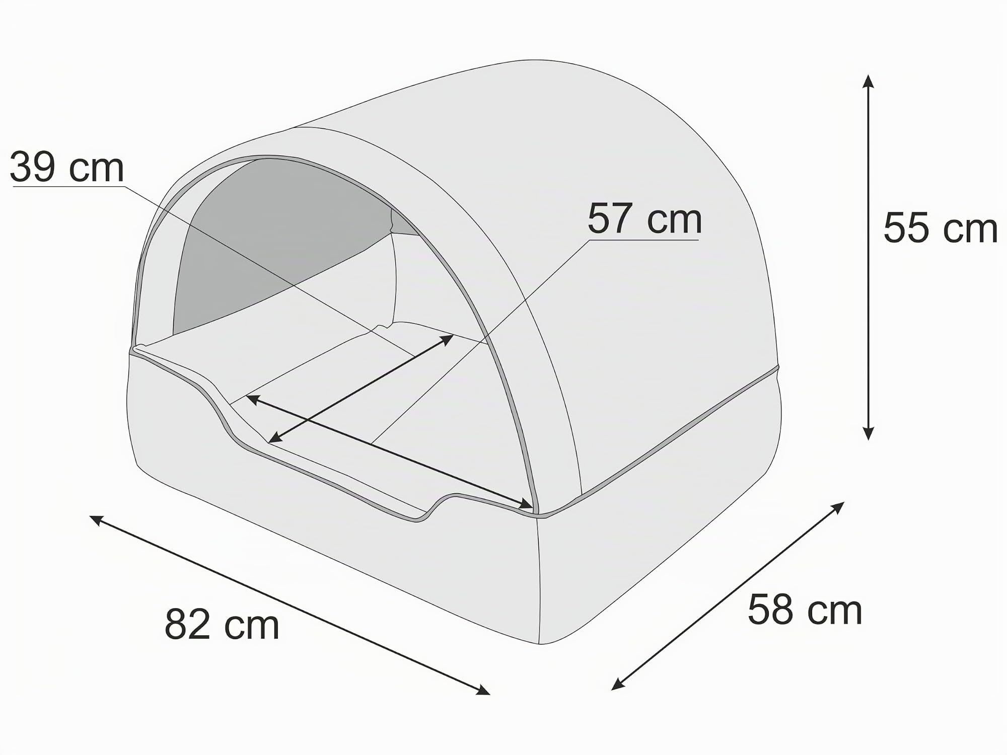 Niche pour animaux, Lit pour chat, Canapé pour chien, Beige, XL : 82 x 58 cm - Maison en tissu, Meubles pour animaux, Couchette