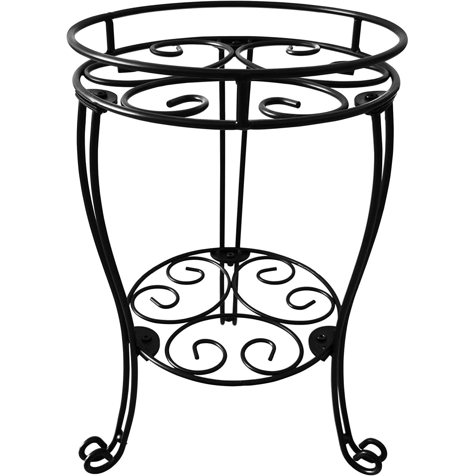 Bonsaï support de pot à fleurs en métal noir rétro extérieur 48cm