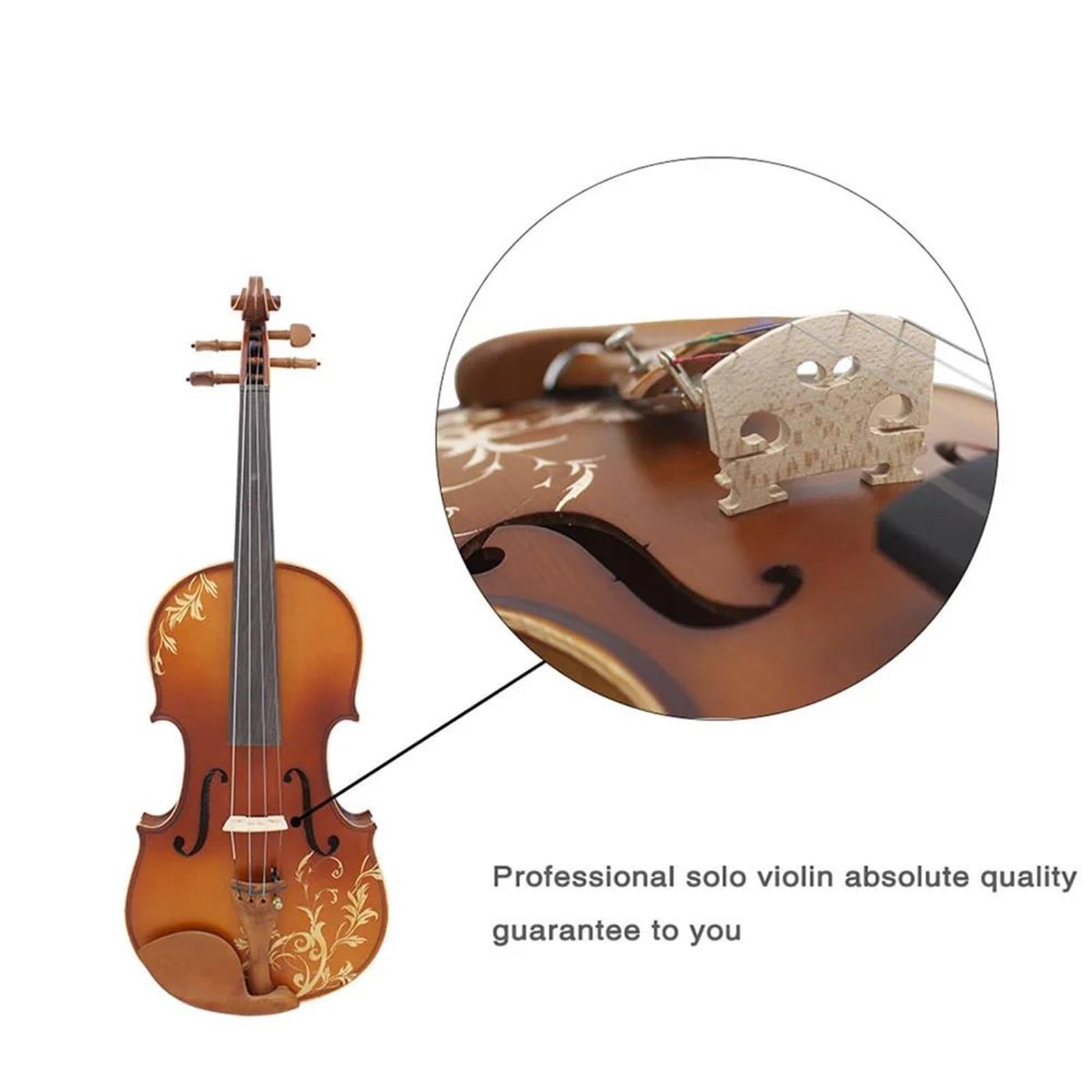 Violin Set 4/4 Violon Acoustique Solide Sculpté Bois Couleur Naturelle Tilleul Violino Kits Avec Étui Arc Pour Les Débutants(Set 2)