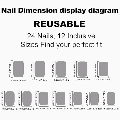 Miniatura 4 de Uñas postizas cortas a presión, uñas postizas cuadradas con diseños de color chocolate sólido, puntas de uñas postizas brillantes, uñas adhesivas de