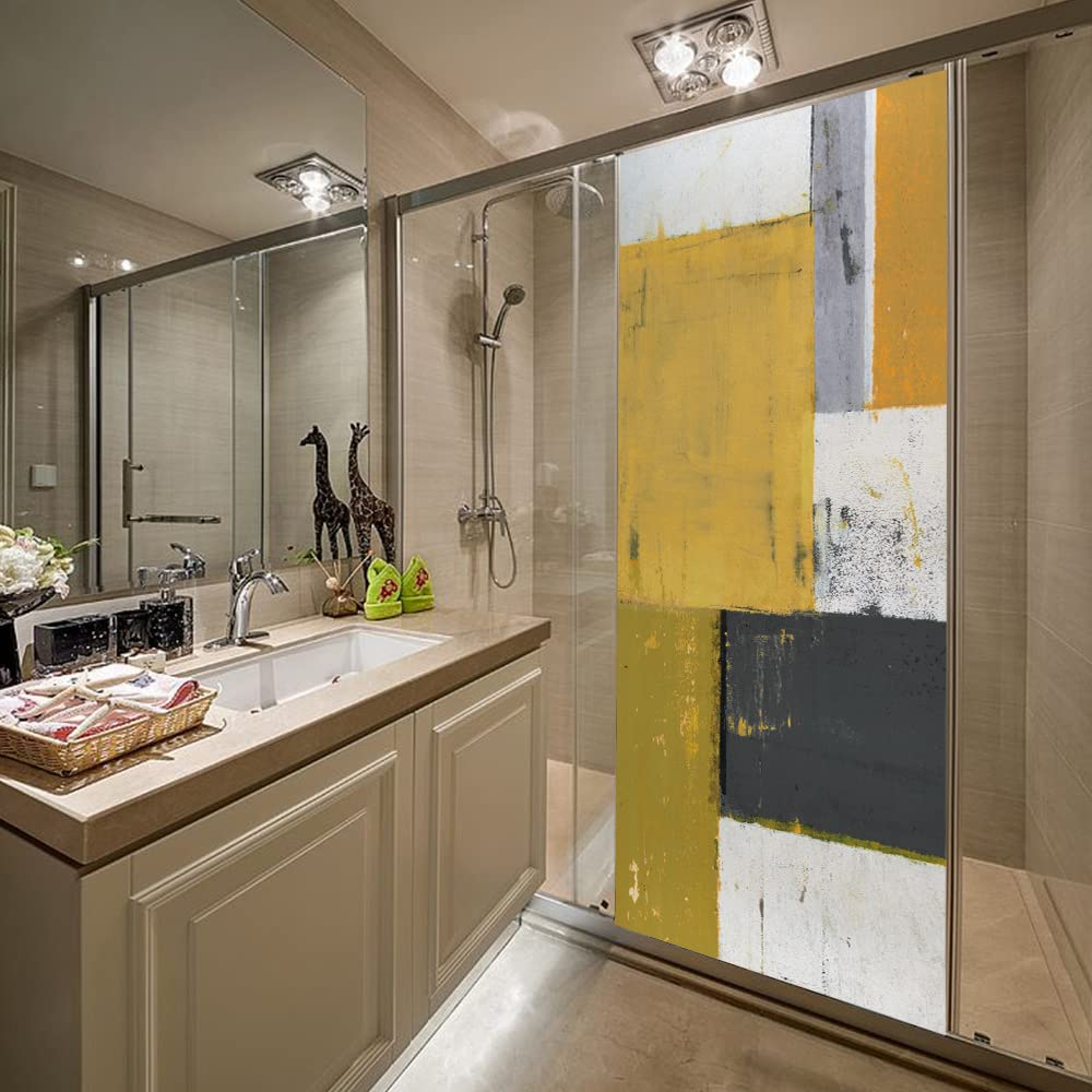 Adesivi per Porte Interne Grigio Antracite Giallo Adesivi per Porte PVC Adesivi Porte Interne Autoadesivin Adesivo Porta Interna Rimovibili Adesivo Porta Casa Arredamento Carta Bagno 77x200cm