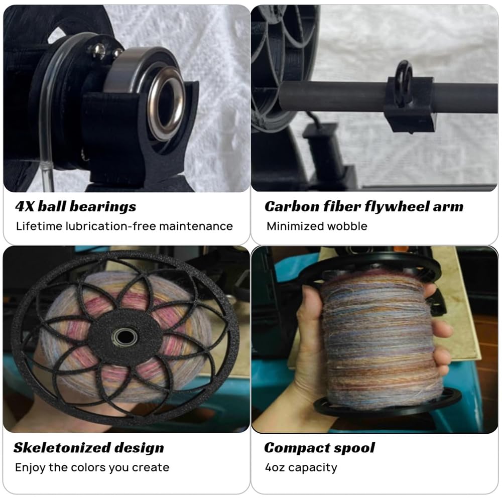 Mini rotella elettrica – Kit professionale per filatura con motore ad alta coppia, controllo della velocità variabile, avanti/indietro, per artigiani fai da te