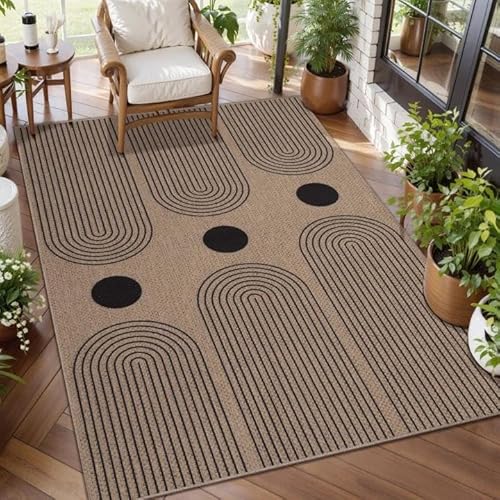 Tangsoo Modern Easy Jute 3x5 Outdoor Rug for Living Room,Washable