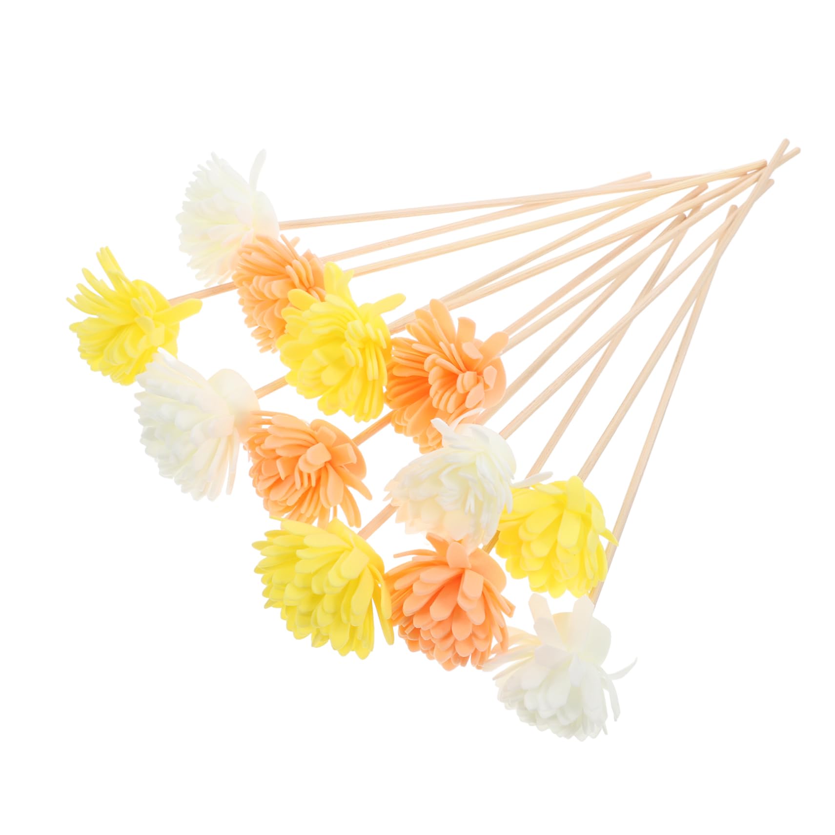 Healeved 12Pcs Realistic Floral Diffuser Sticks Replacement Reeds for Essential Oils Safe Decor with Multiple Flower Styles Soft Colors