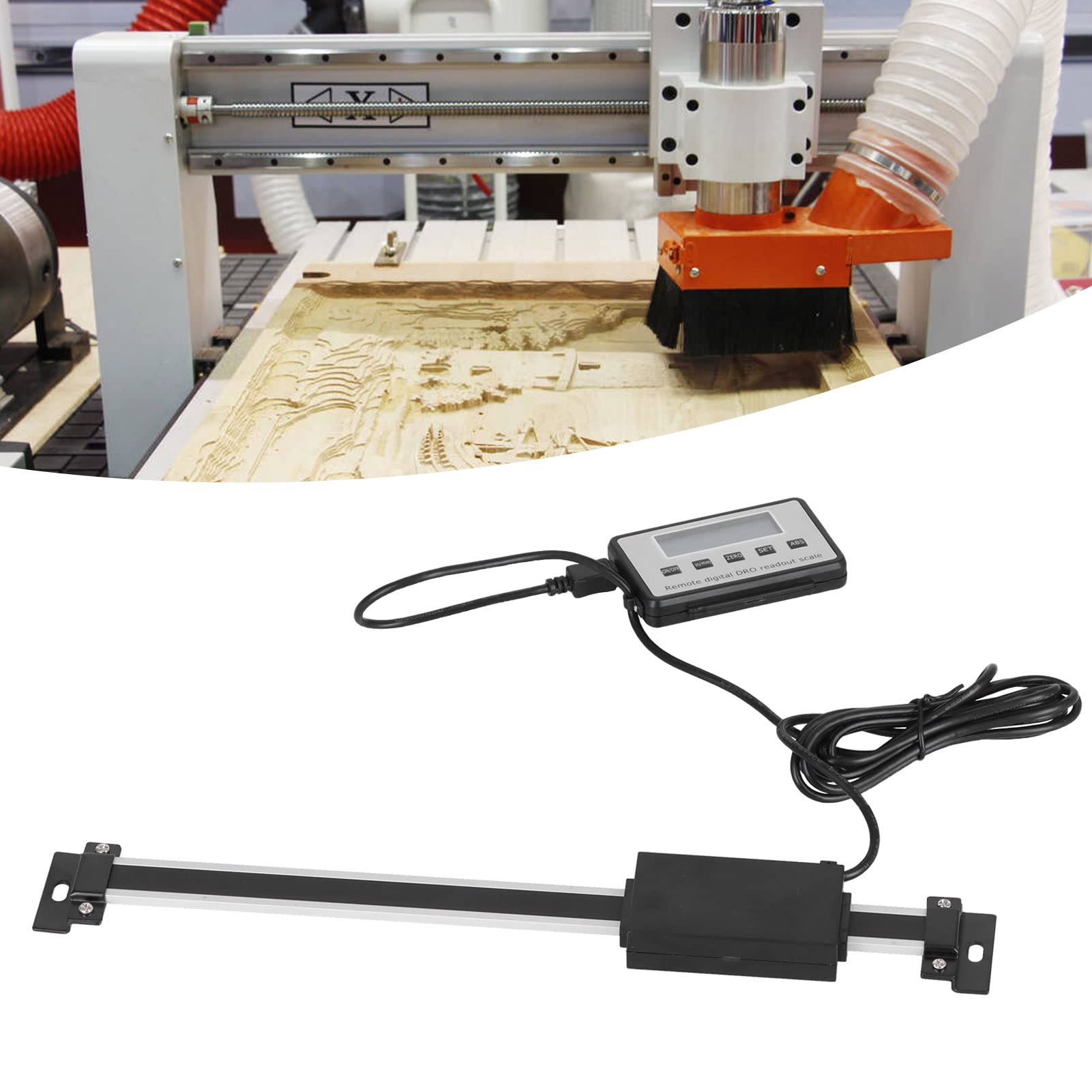 Lectura digital Escala lineal de alta precisión LCD Métrica Medición Imperial Medición para máquinas de fresado de torno Aleación de aluminio de acero inoxidable (0-200 mm)