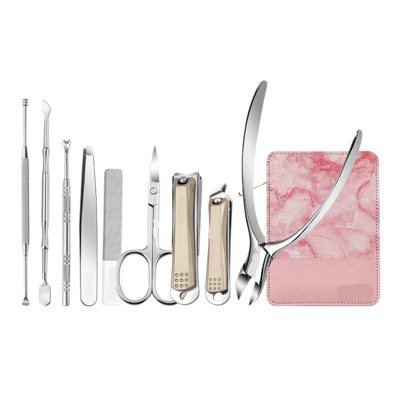 Set de manicura Juegos pedicura Cortaúñas Acero inoxidable(Rosy)