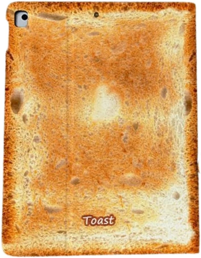 Cute Tablet Case Compatible with iPad Toast & Fried Egg Design – Realistic Cute Food Pattern, Lightweight Shockproof Cover, Auto Sleep/Wake, Soft TPU Back (Toast)