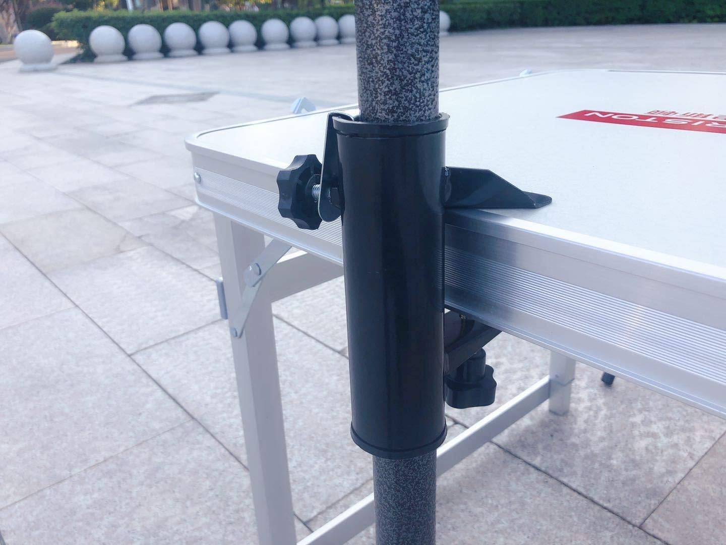 Umbrella Stand Metal Clamp, Patio Umbrella Clamp, Sun Shade Support, Balcony Umbrella Holder, Bench Buddy, Bracket Outdoor, for Deck, Bleachers, Tailgates, Pool Deck, Poles, Boats, Fences Black