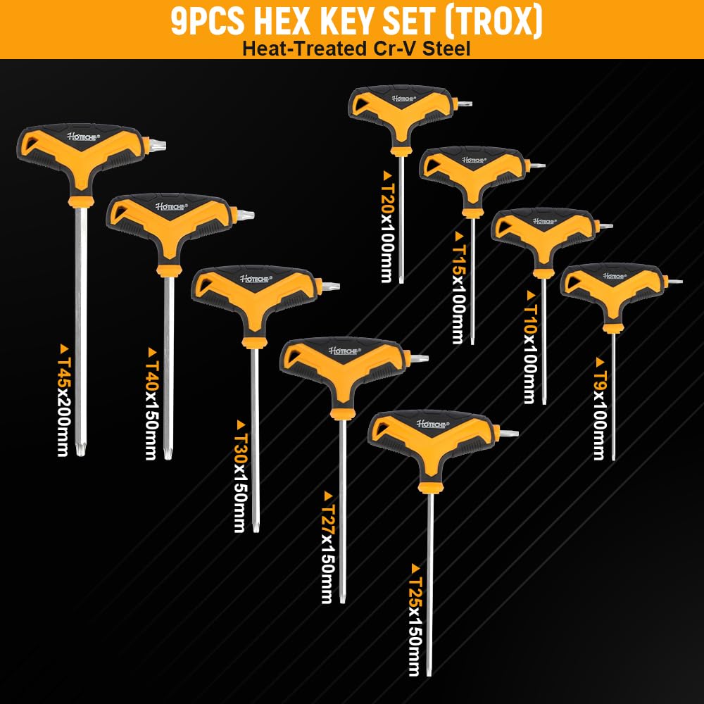 Hoteche - 18-Piece T-Handle Allen Key Set (Trox) Including Storage Box - Allen Key Set including Handle - Image 3