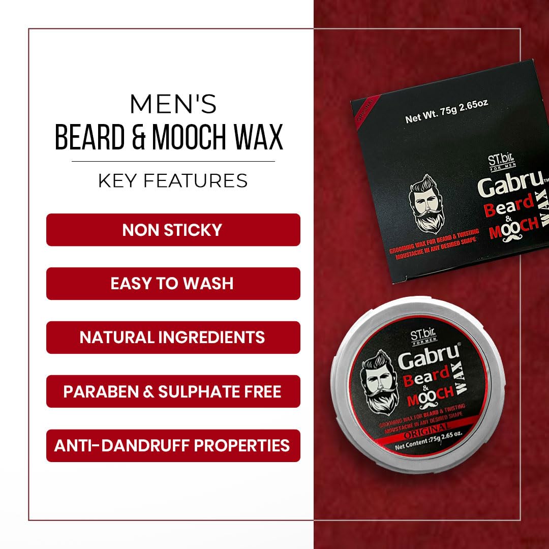 Gabru Beard & Mooch Original Wax for Men (150g) Pack Of 2 1