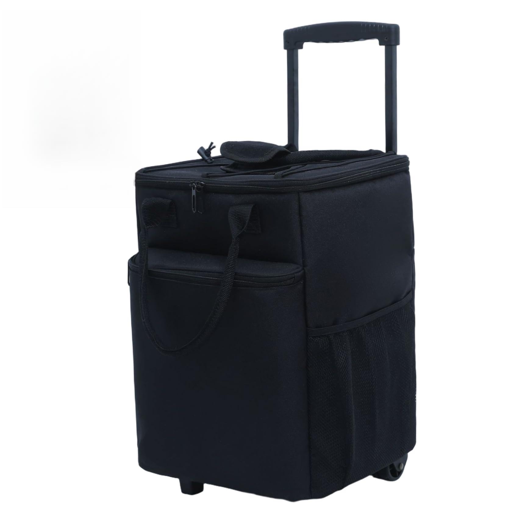 Borsa frigo isolante pieghevole da 38 litri su ruote con maniglia - Borsa per la ritenzione del caldo e del freddo per il campeggio, picnic all'aperto, viaggi in spiaggia
