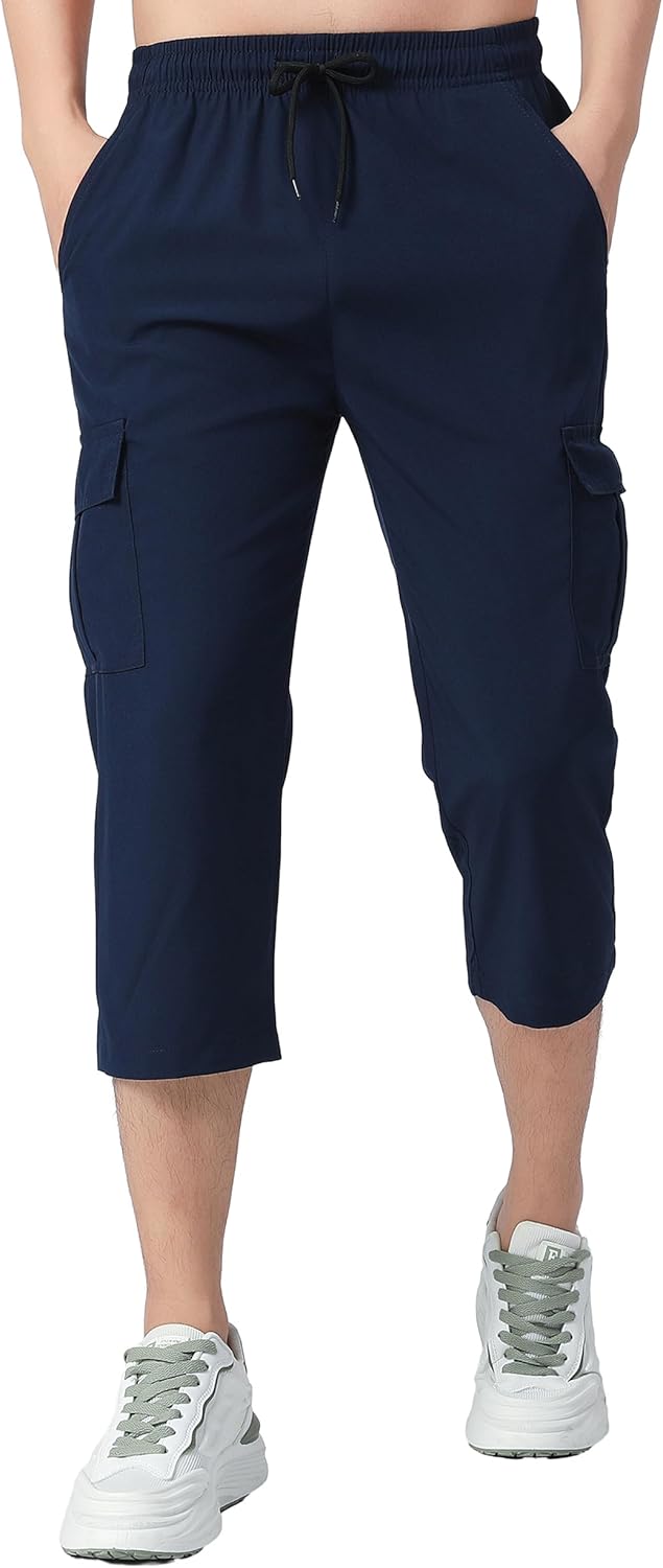 Boys Cargo Capris Youth Quick Dry Lightweight Pull-On Hiking Shorts for Sports Outdoor