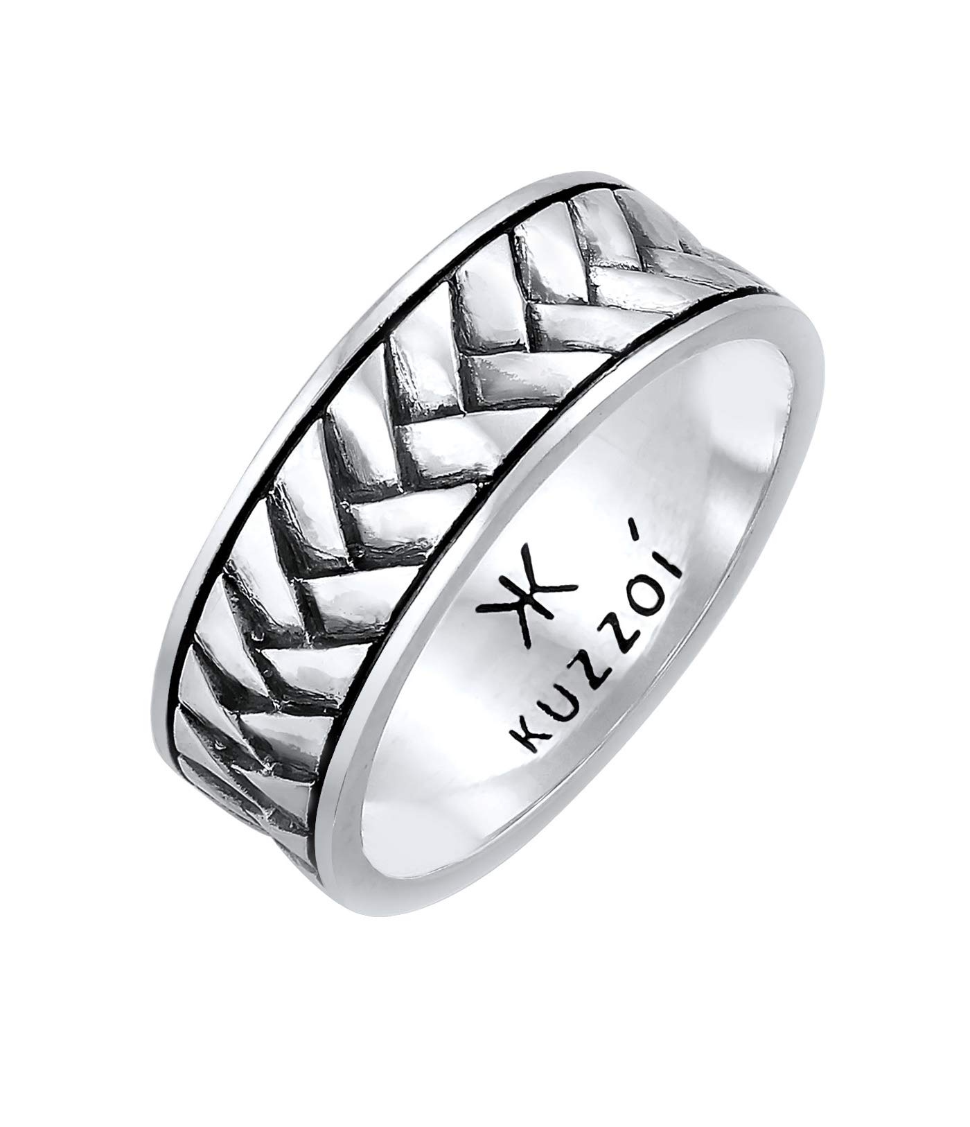 Kuzzoi Herrenringe, Siegelring (12 mm) und Klassischer Bandring (3 mm) breit in 925 Sterling Silber vergoldet, 2 Goldene Silberringe für Männer, Ring Set Herren, Ringgröße 54, 0604532721_54 Kuzzoi Herrenringe, Siegelring (12 mm) und Klassischer Bandring (3 mm) breit in 925 Sterling Silber vergoldet, 2 Goldene Silberringe für Männer, Ring Set Herren, Ringgröße 54, 0604532721_54