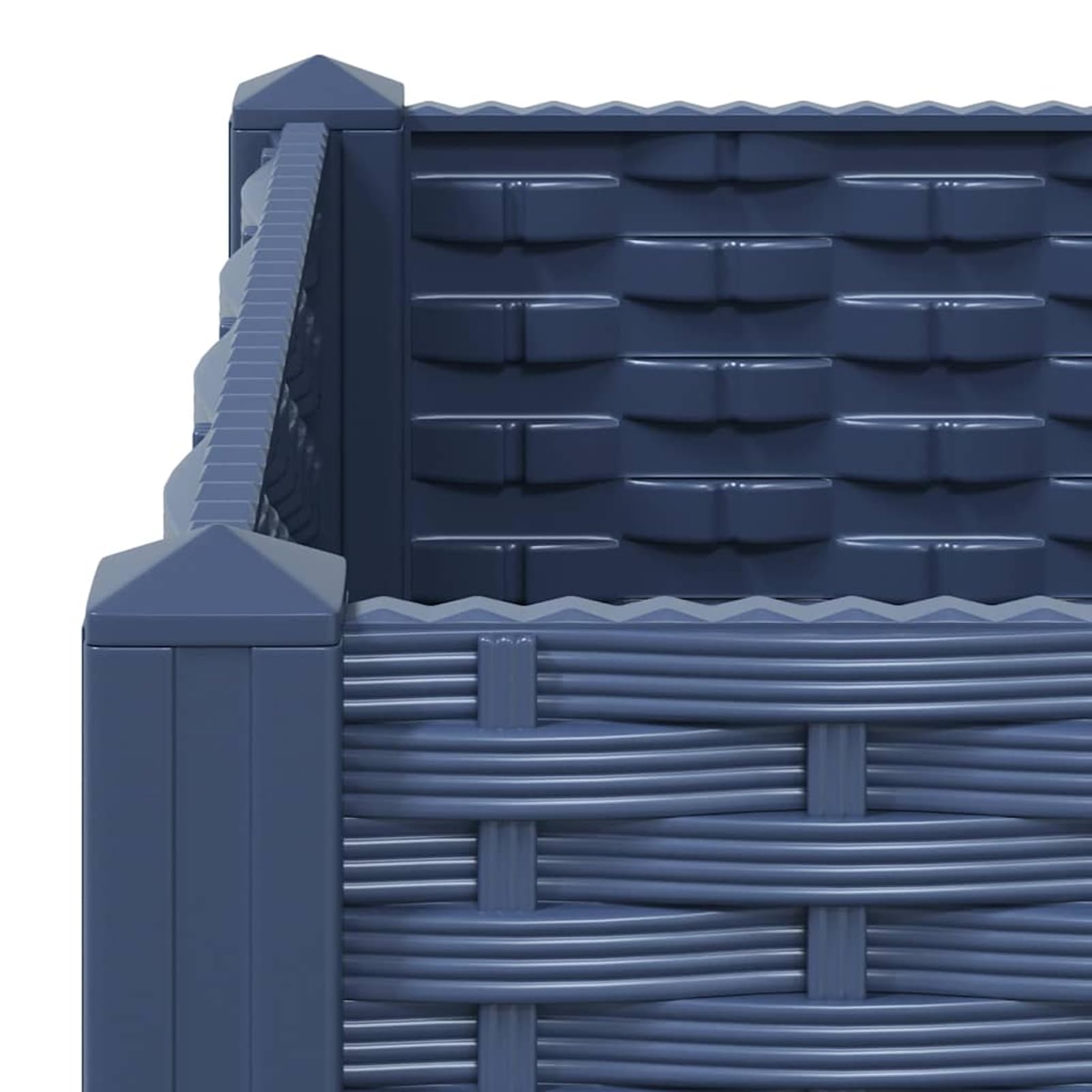 Homgoday Aiuola Rialzata in Polipropilene, 160x40x38 cm, Blu-Grigio, Perfetta per Giardino, Balcone o Terrazza