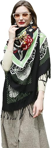 Miniatura 225 de DANA XU Manta de pashmina extragrande 100% de lana merina, bufanda de viaje, bufanda de cachemira para mujer, otoño e invierno, chal de gran