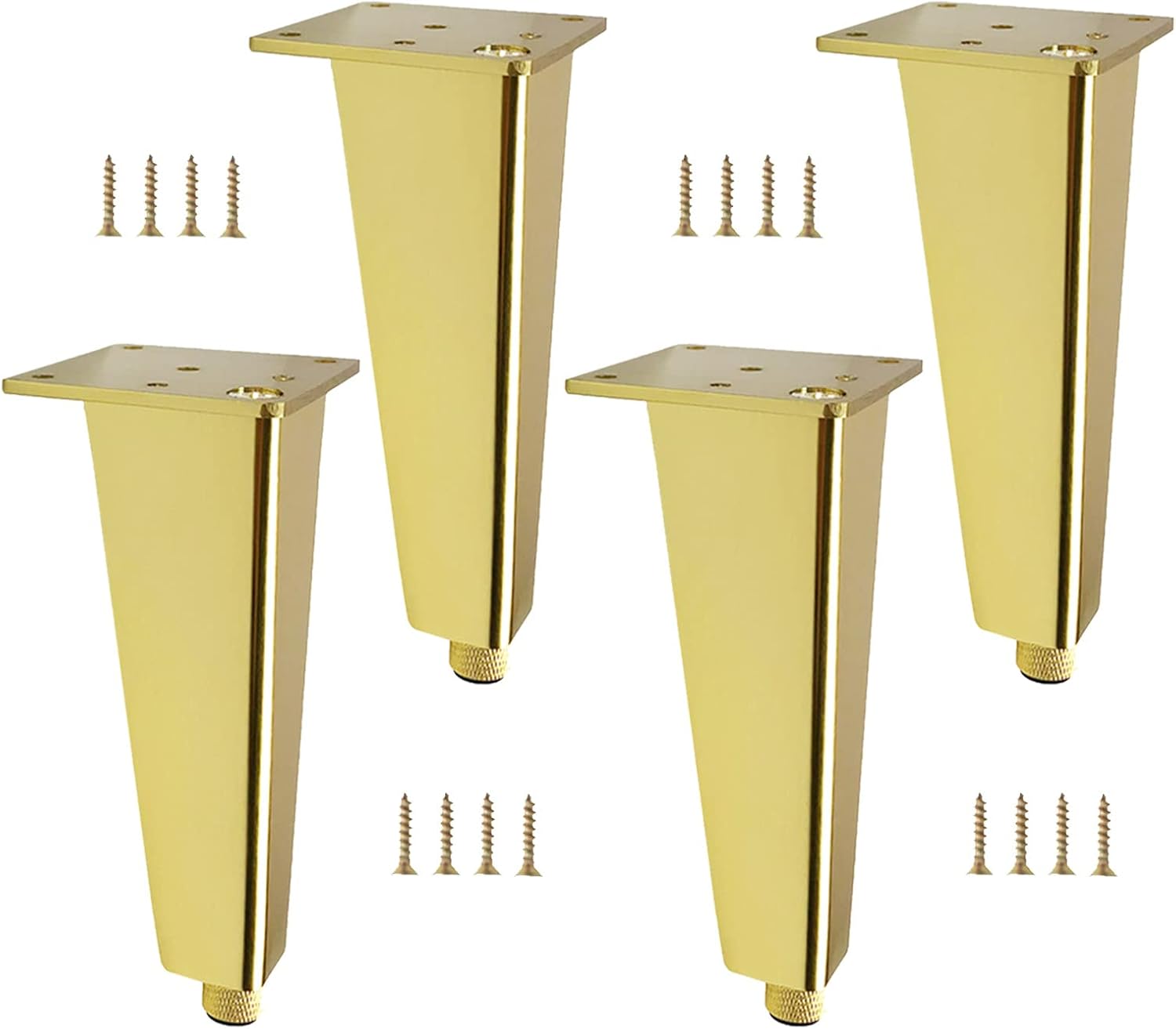 MaikOn Furniture Legs, 8 8 cm, 4 Pcs Metal Table Legs, Adjustable Furniture Feet Replacement Legs, Black/Gold/Silver, for Cabinets, Sofas, Desks,Gold-18cm(7.1in) (Color : Gold, Size :, 35cm(13.8in)