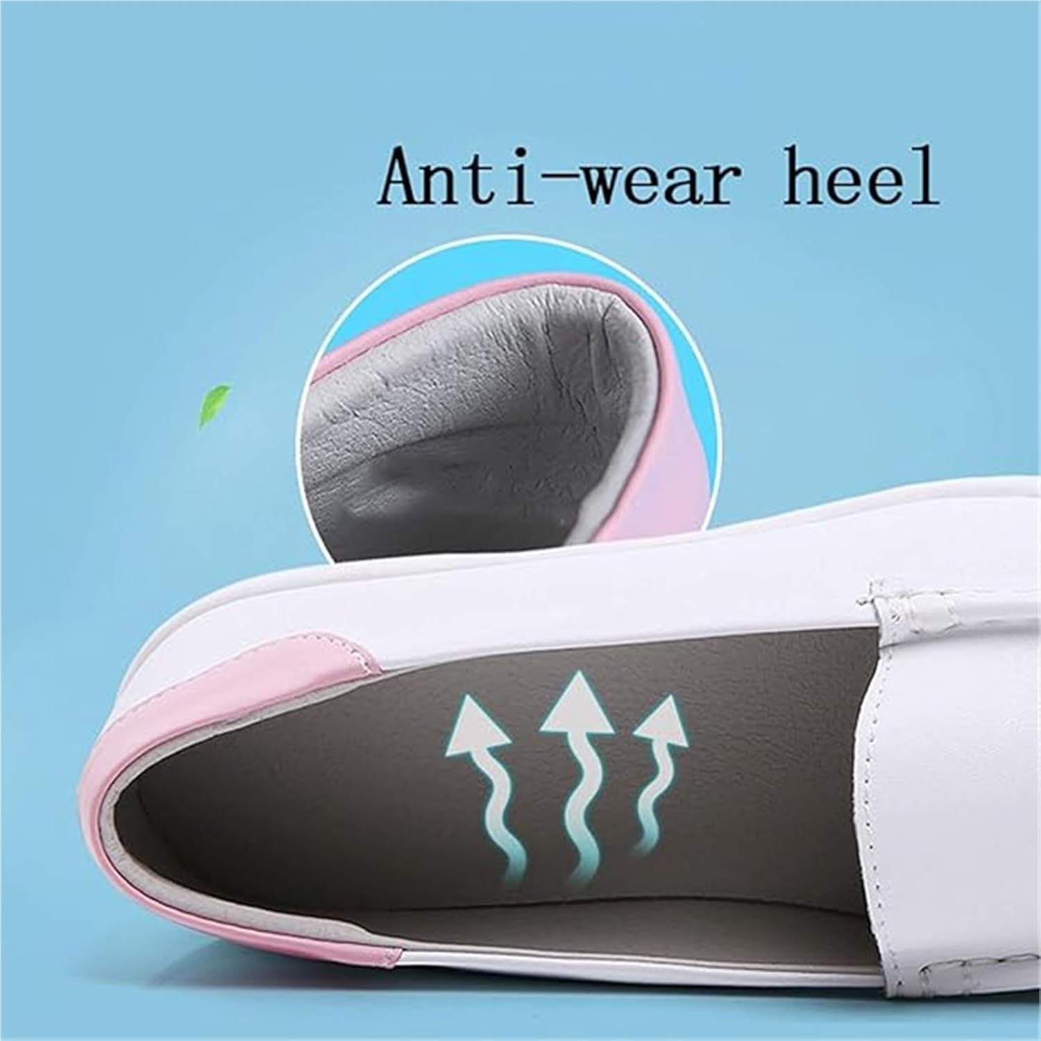 Wygwlg Orthopedic Sandals for Women, Fashionable Air Cushion Slip on Breathable Leather Work Soft Bottom Nurse Shoes, Buffer Wipeable Nonslip Hospital Flat, for Healthcare Providers