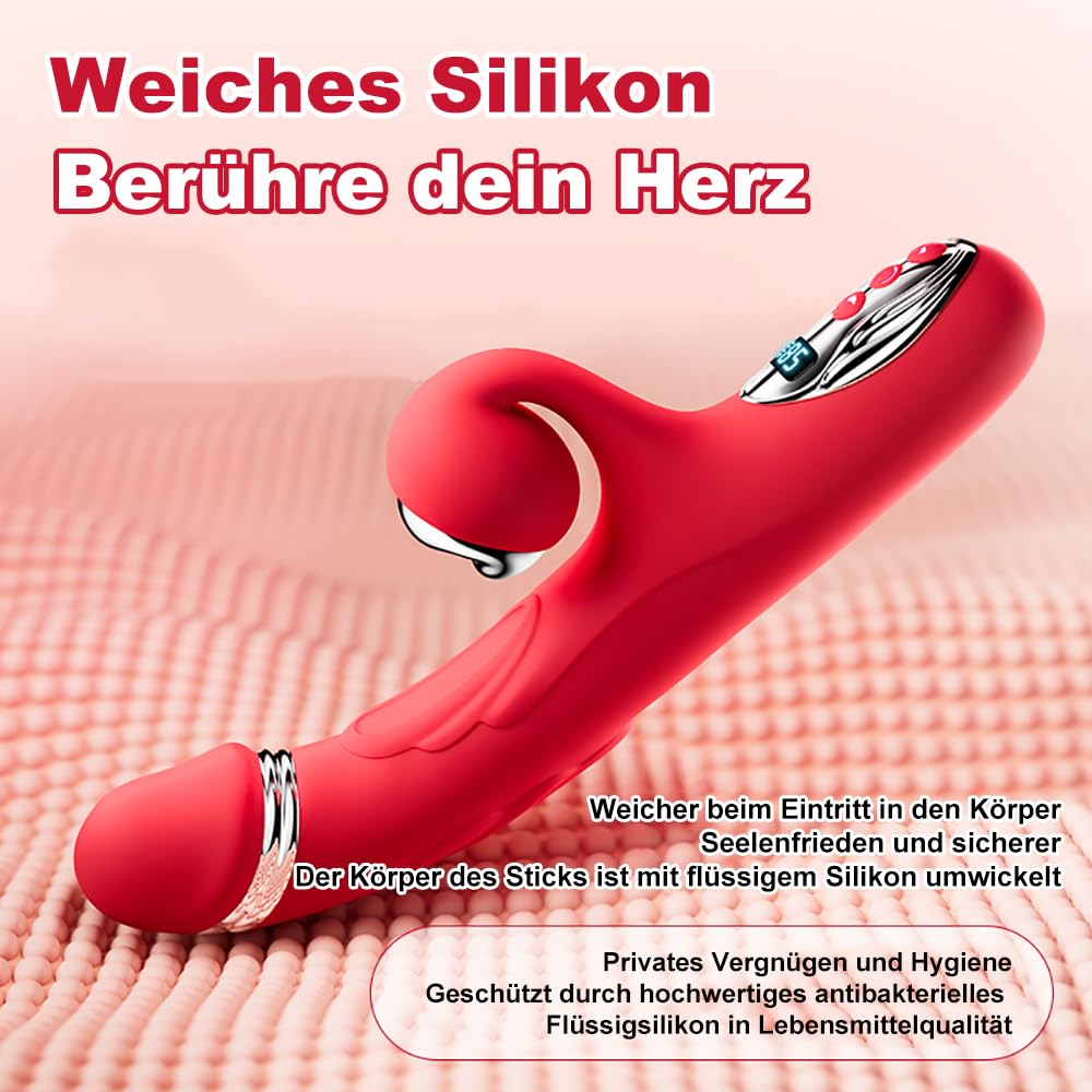 Elektrischer Schock G-Punkt Vibrator mit 8 Frequency Electrical Stimulation und Klopfen Funktion Vibratoren Analvibrator Prostata Stimulator Erwärmung für Frauen Klitoris Stimulator Dildo