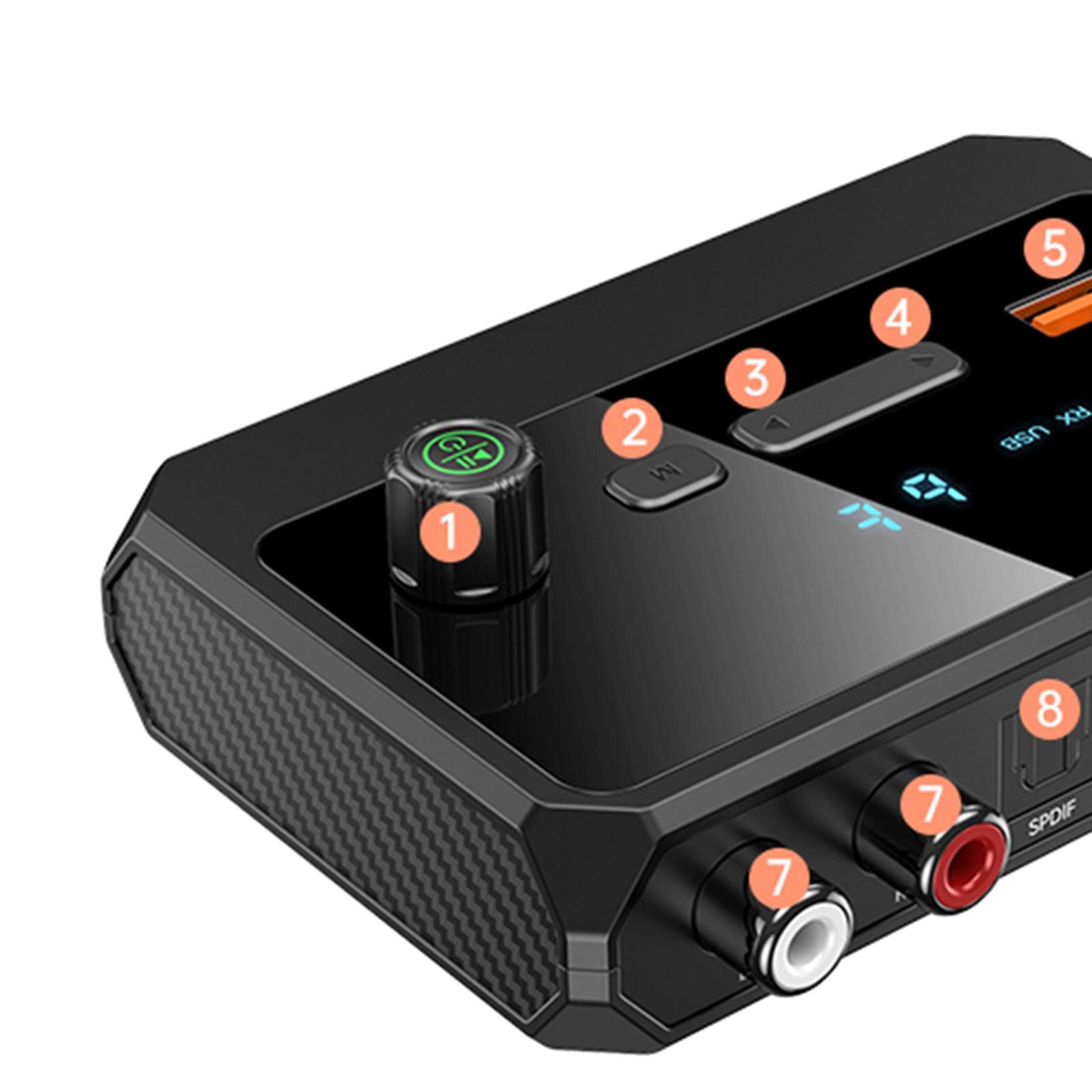 Émetteur-récepteur Audio 3,5 mm AUX RCA SPDIF Portable 2 en 1 Bluetooth V5.3 Adaptateur Audio sans Fil pour système Audio Domestique Ordinateurs