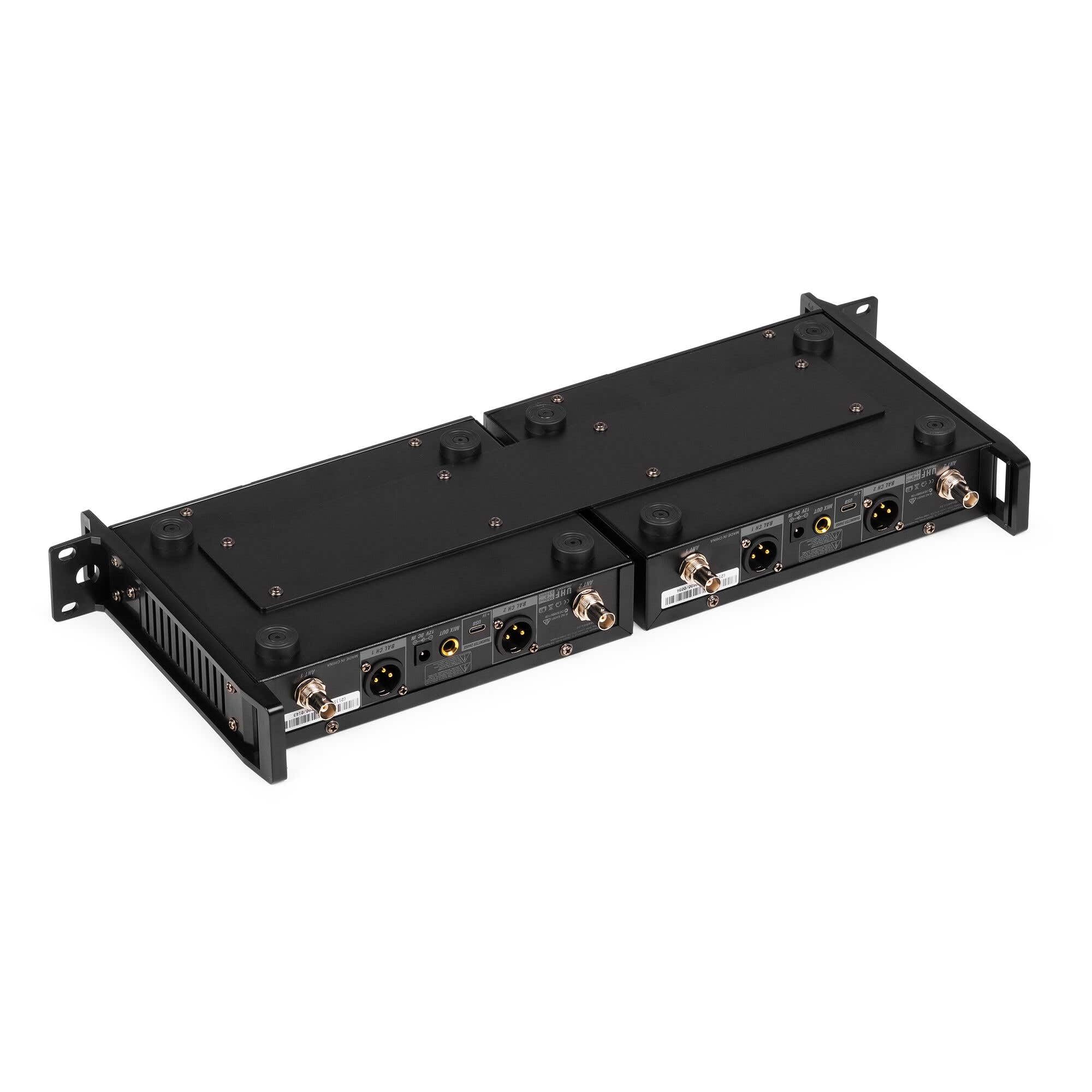 Power Dynamics PD522B - Sistema microfonía UHF Profesional con 2 petacas, Diadema y Solapa, 100 Canales, Receptor con Salida XLR, baterías Recargables, Montaje en Rack, sin Licencia