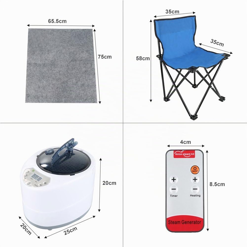 Cabina sauna a vapor para sauna doméstica en casa, baño de vapor portátil en casa Mobile Sauna Spa (Turquesa)