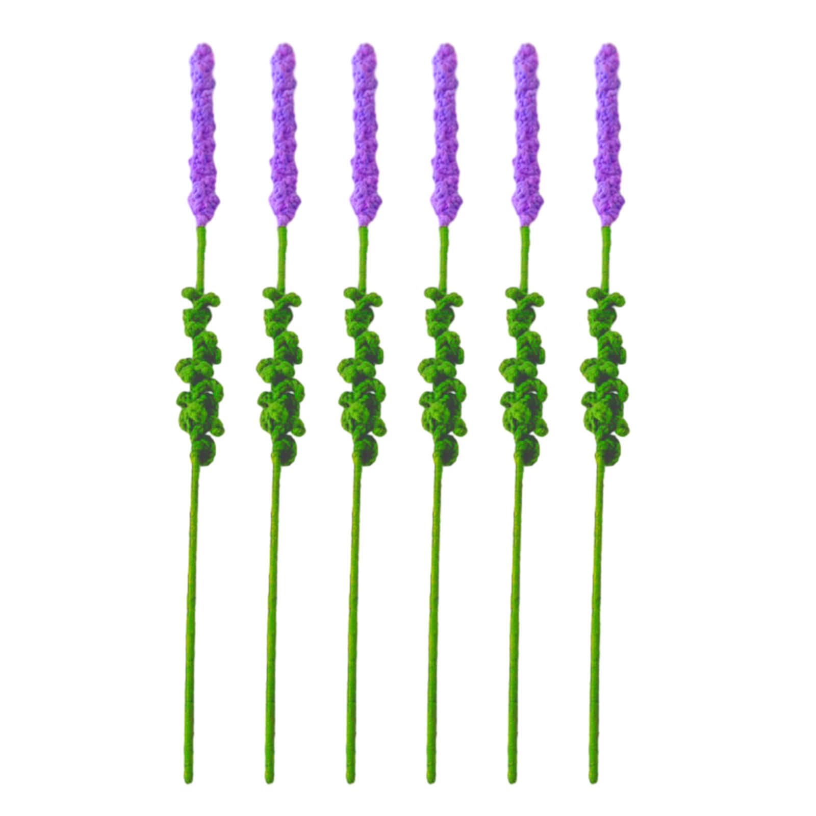 OSNIYAW Artificial Lavender Stems Faux Lavender Pick for Bridal Bouquets Wedding Floral Arrangement Table Centerpieces Artificial Wool Knitting Flowers Decor