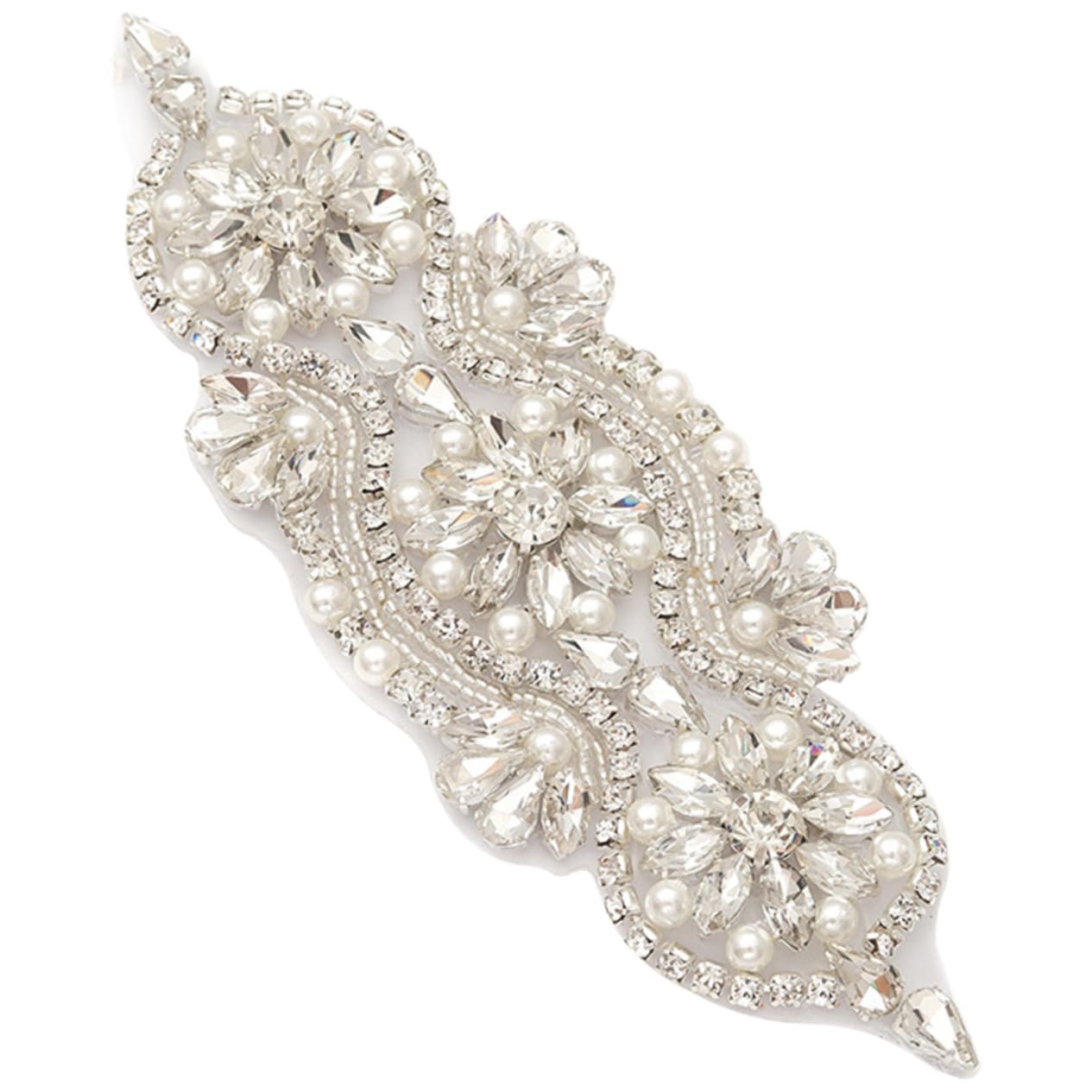 VILLCASE 4stücke Rhinestone Perlen Applikation Für Hochzeitskleid Glänzende Strass Patches Für Dekoration Für Brautgürtel Und Accessoires Elegantes Design Für Kreative Projekte