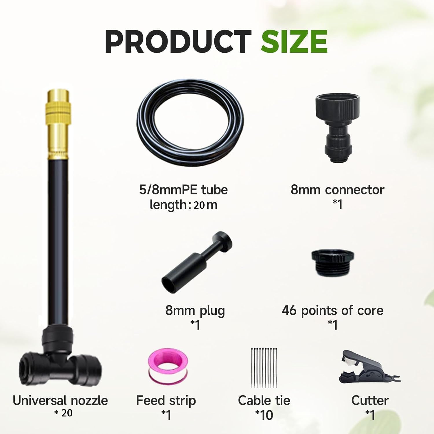 20m Kit de système d'arrosage de jardin réglable – Nouveau système d'irrigation avec buse flexible pour plantes d'extérieur, pelouse et jardin (20m)