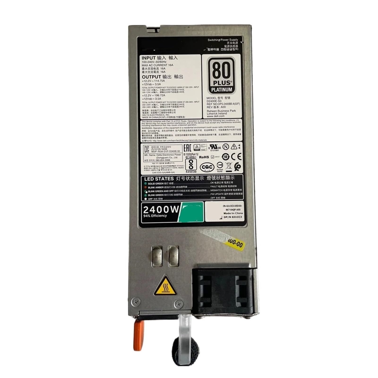 TPKMVGAP DPS-2400BB B KKP69 0KKP69 2400W D2400E-S2 Switching Power Supply
