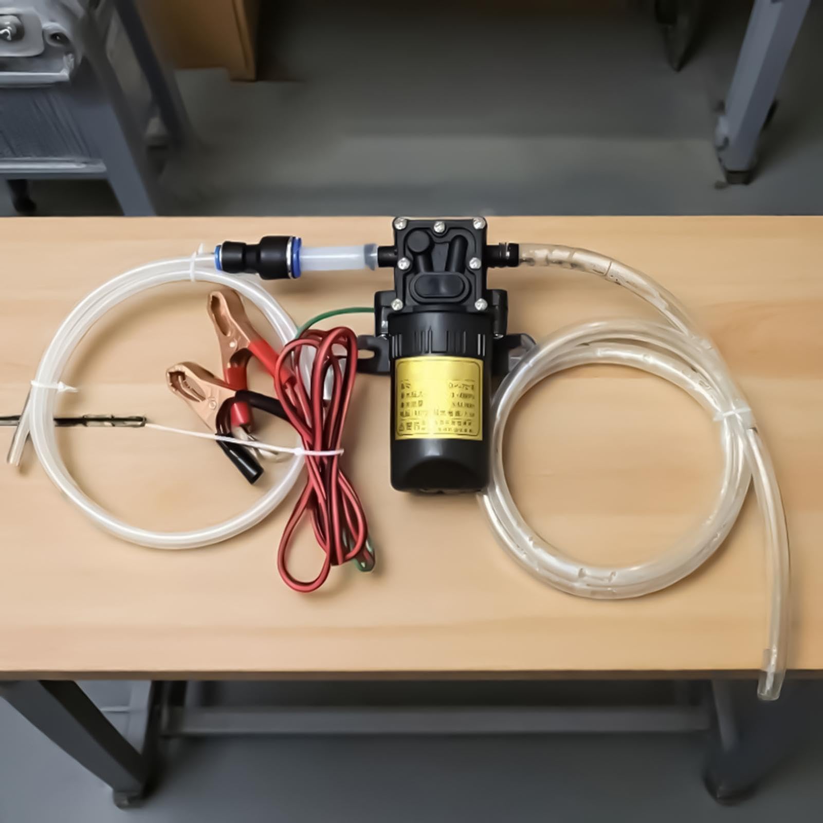 Pompa Travaso Olio 12V Estrattore Autoadescante Per Trasferimento Fluidi | Pompa Olio Elettrica per Meccanici Tecnici Casa Garage Officina Strada Esterno Autoveicoli Camion Trattori