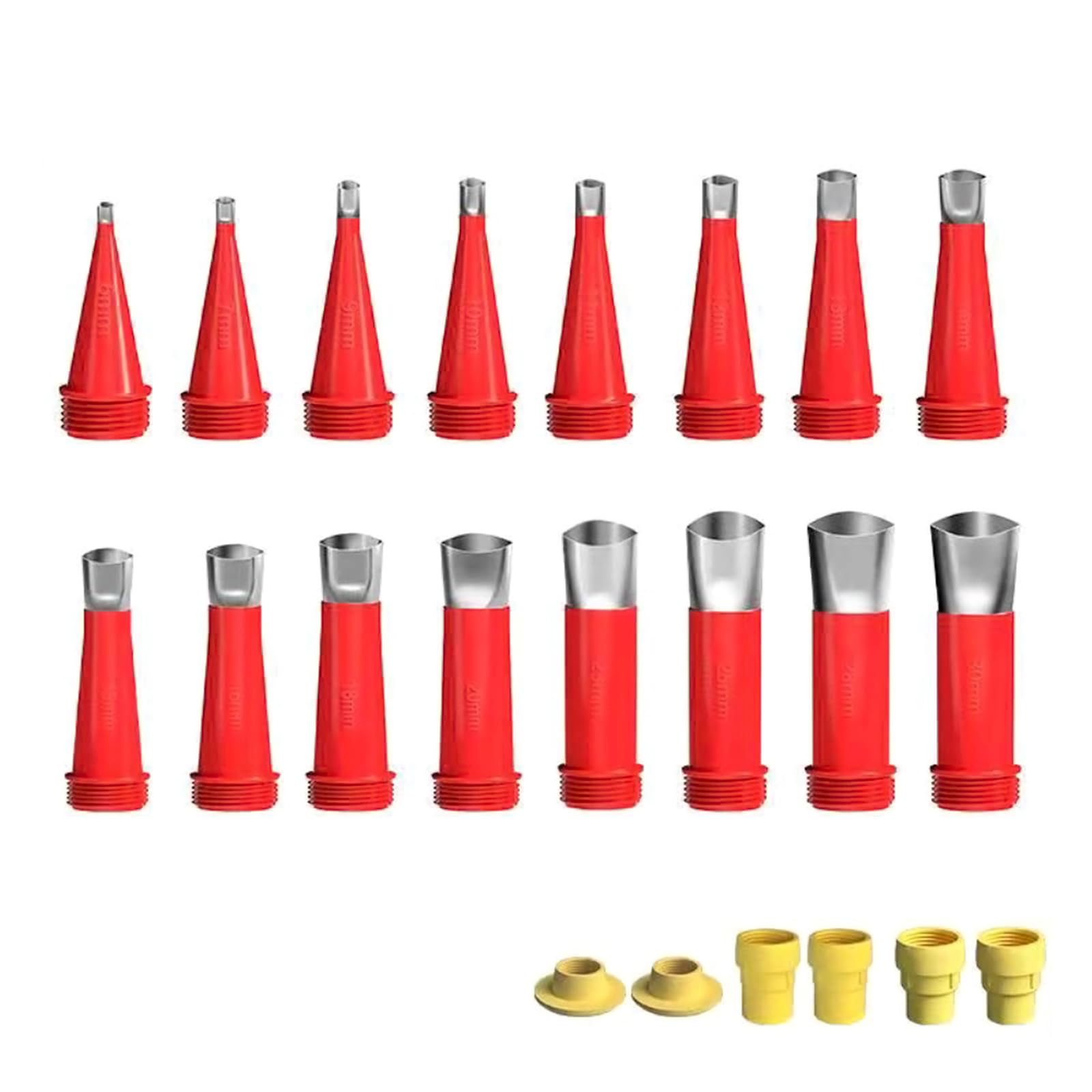 MultiSize Caulking Nozzle Set Stainless Steel Construction with Base Durability Sealant Application Accessories Caulking Nozzle Set