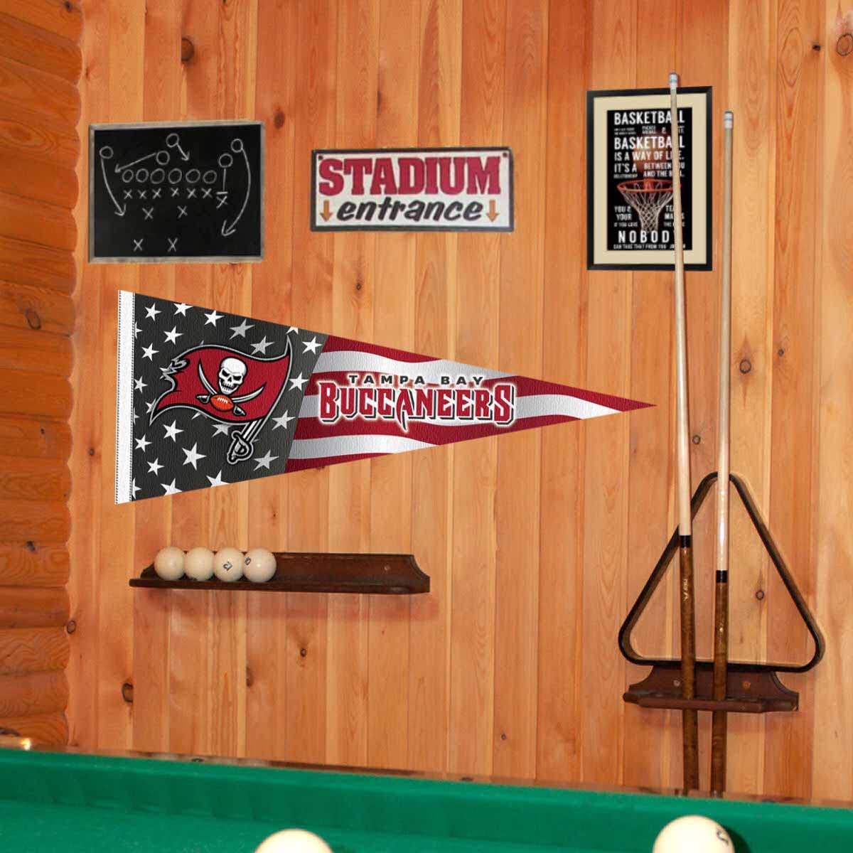 WinCraft Tampa Bay Buccaneers Nation USA Americana Stars and Stripes Pennant Banner Flag