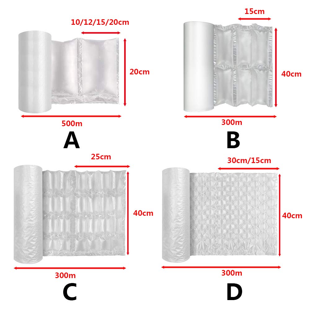 Aufblasbare Verpackung Luftkissenfolie Muti-Size Bubble Buffer Verpackungsmaterial Plastiktüten Luftpolsterfolie Luftkissen Versand