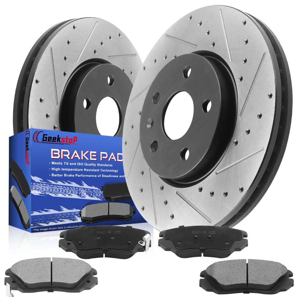 Geekstop 12.64" Front Disc Rotors and Ceramic Brake Pads Kit Replacement for Chevy Malibu, Impala, Equinox, Buick Allure, Lacrosse, Regal, GMC Terrain, Saab 9-5