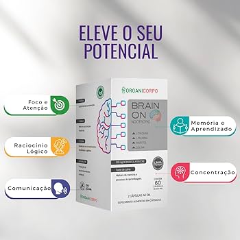 Brain On - Nootrópico Neuro Ativador. Memória, Foco, Atenção