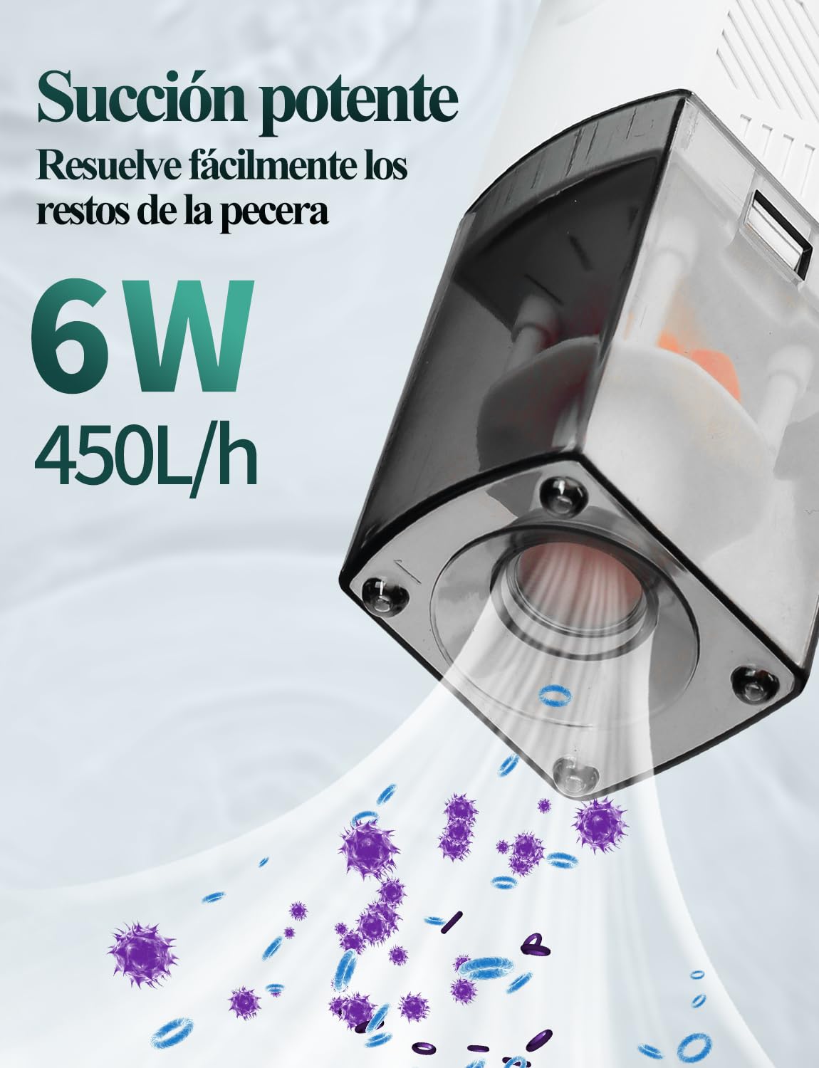 boxtech Filtre d'aquarium interne 6 W 4 en 1 Pompe de puissance ultra silencieuse Filtre éponge réglable, débit 450 l/h, convient pour 70-150 litres