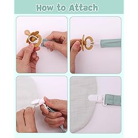 babygoal Baby Pacifier Clips 8 Pack, Pacifier Holder Clips Fits for Most Pacifier and Binkies-Neutral Color 8PS43