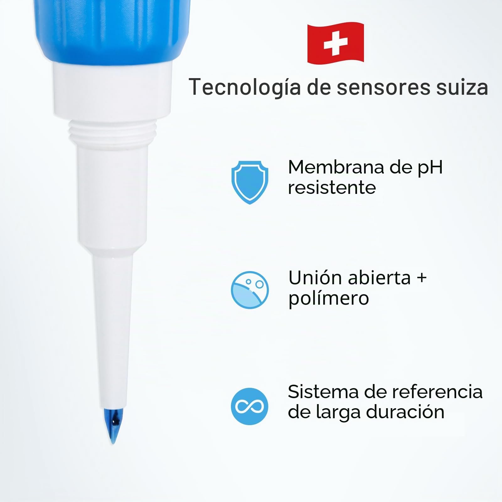 Apera Instruments PH60S, Medidor de pH premium, comprobador de bolsillo, sonda reemplazable, precisión de ± 0,01 pH, rango de pH -2.00-16.00, sensor de temperatura ± 0,5 °C, Spear Sensor, 1