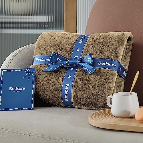 Image of Bedsure GentleSoft Fleece Throw XL Blanket Camel - 300GSM Soft Lightweight Plush Cozy Blankets for Bed, Sofa, Couch, Travel, Camping, 50x70 inches