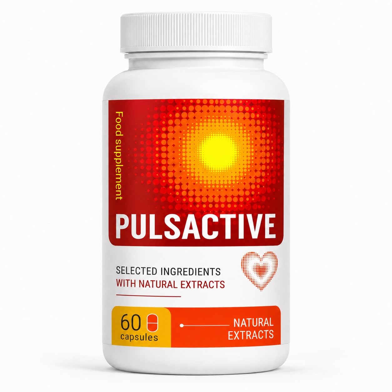 Pulsactive Cápsulas – Complemento Alimenticio para Adultos – 60 Cápsulas – con Arándano Rojo, Aronia, Magnesio,Espino, Hibisco, Olivo, Semilla de Uva, Coenzima Q10, Vitamina B6 y Ácido Fólico