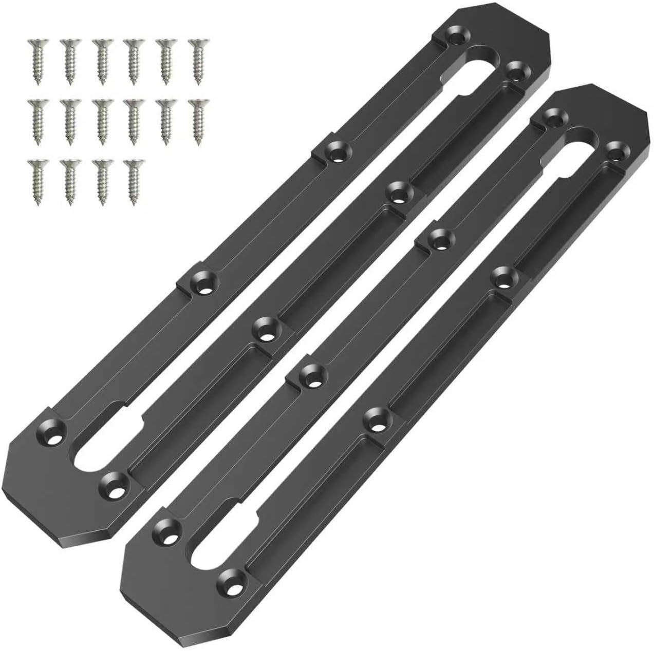2Pcs Kayak Track Mount，Kayak Rail Track，Aluminum Kayak Low Profile Track,Kayak Gear Track Mount Accessories，for Fishing Rod Holder, Cup Holder, Paddle Holders, Anchor Cleats (9 inches)