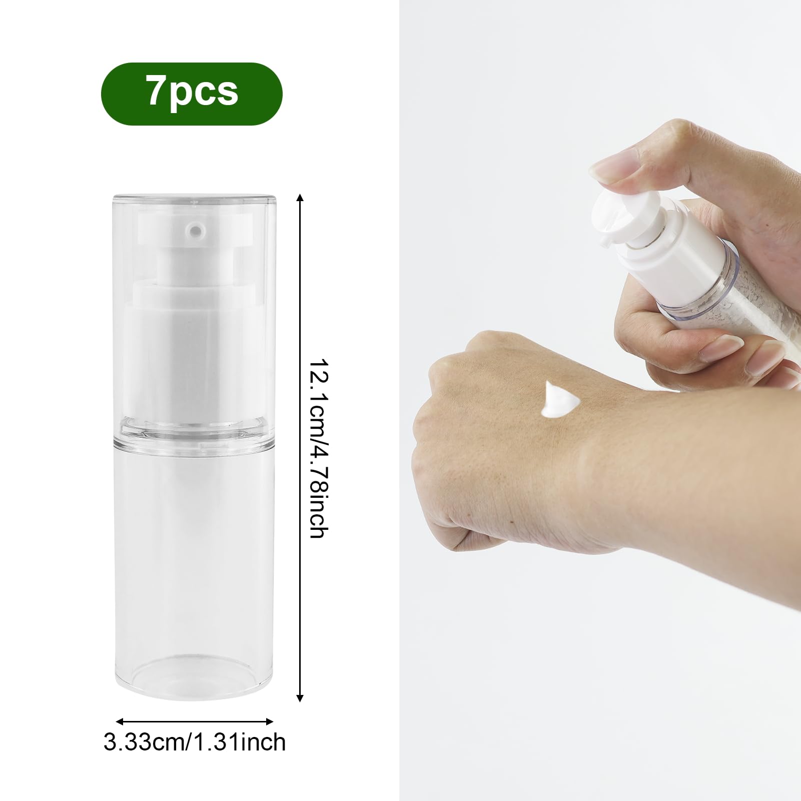6 Dispenser Crema Vuoti 30ml Airless - Contenitori Ricaricabili Per Viaggio - Foto 7