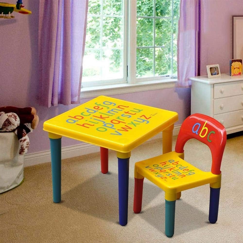 Little Champs Kids Learn & Play Table + Chair Set with Alphabates, Bright Colors, Ideal Educational Gift