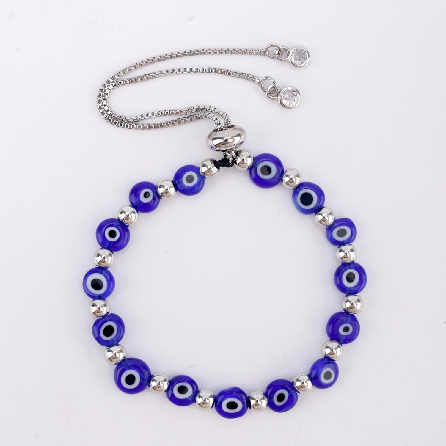 Adjustable Evil Eye Bracelet Women, Blue Lucky Bracelet with Evil Eye Rakhi for Brother Charm Good Luck Jewelry for Positive Energy - Image 5
